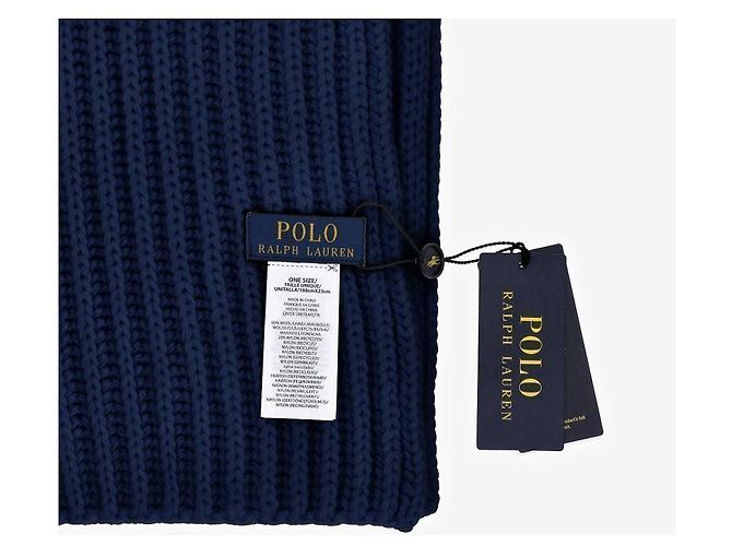 Ralph Lauren Strickschal mit Bärenmotiv aus einfarbigem Denim Schwarz - Ansicht 9