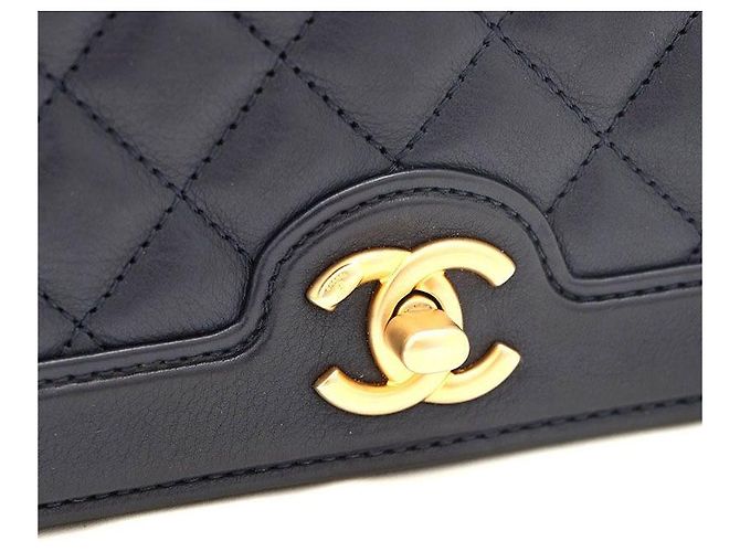 Chanel Borsa a tracolla e borsa a spalla in agnello con logo CC dorato Blu - vista 6