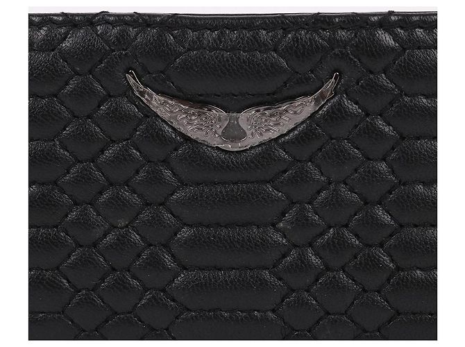 Zadig & Voltaire Portacarte nero da donna con logo frontale - vista 3