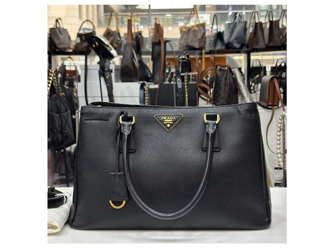 Prada Borsa Tote Small Galleria Saffiano Nera Nero - vista 3