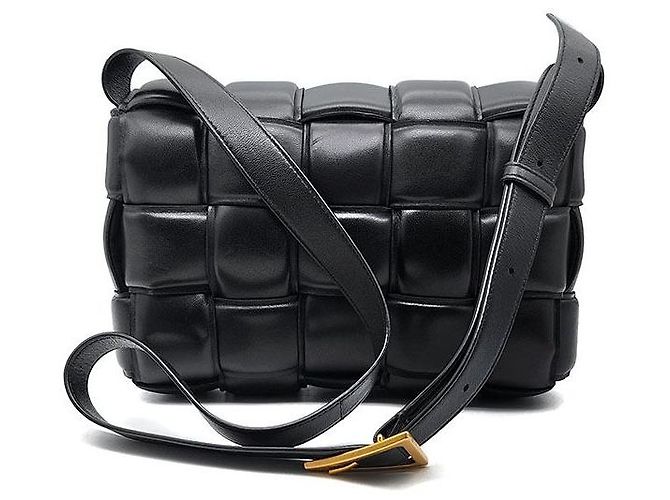 Bolsa Cassette acolchoada Bottega Veneta Preto - vista 3