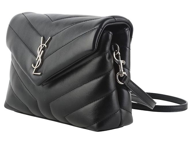 Saint Laurent Borsa a tracolla Monogram Lulu Toy Nero - vista 2