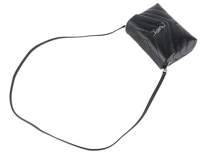 Saint Laurent Borsa a tracolla Monogram Lulu Toy Nero - vista 4