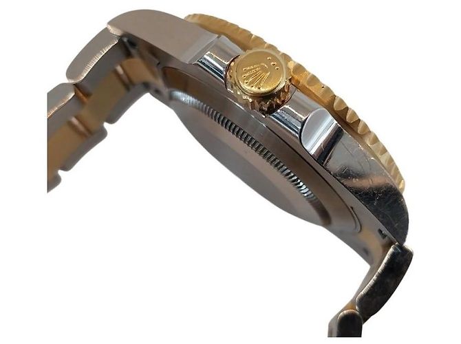 Rolex Orologio Submariner da uomo in oro giallo e nero con quadrante nero - vista 4