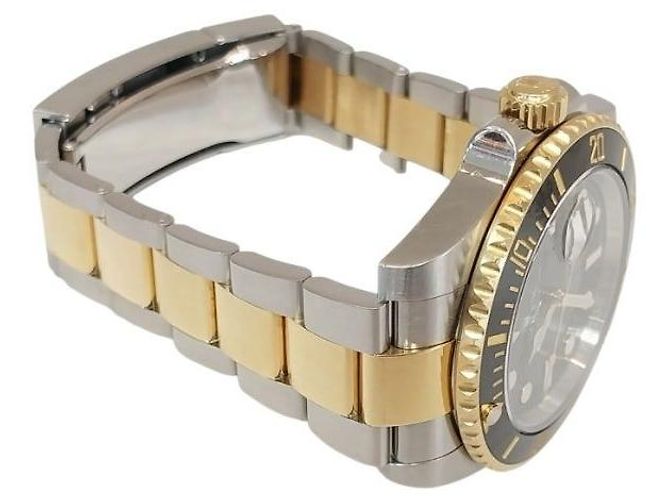 Rolex Orologio Submariner da uomo in oro giallo e nero con quadrante nero - vista 6