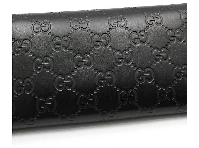 Gucci Langer schwarzer Geldbeutel Sima Sima Signature Gold Interlocking - Ansicht 6