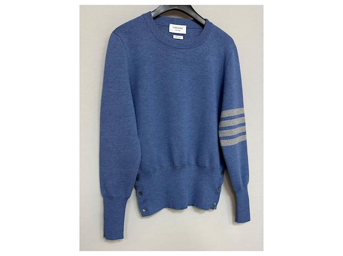Thom Browne Milanostitch Knit Blau - Ansicht 3