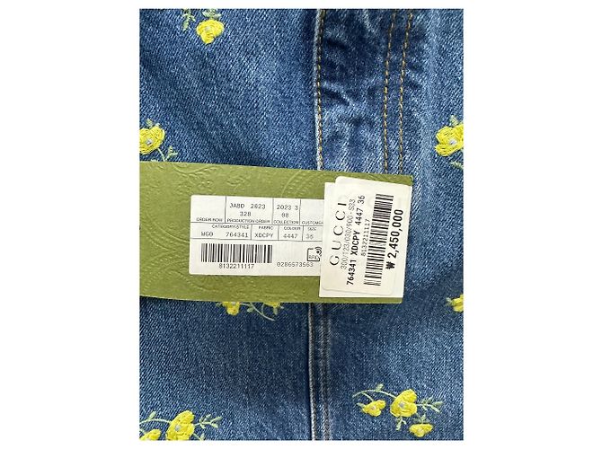 Gucci Jeansrock mit Blumenstickerei Blau - Ansicht 7