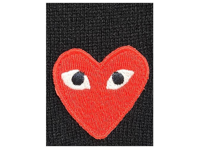 Comme Des Garcons Maglia da uomo nera e rossa con toppa Nero - vista 3