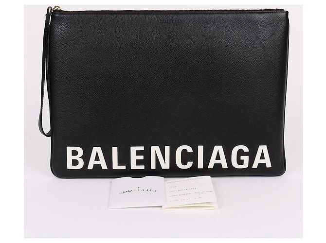 Balenciaga Clutch con tracolla larga e logo frontale Nero - vista 11