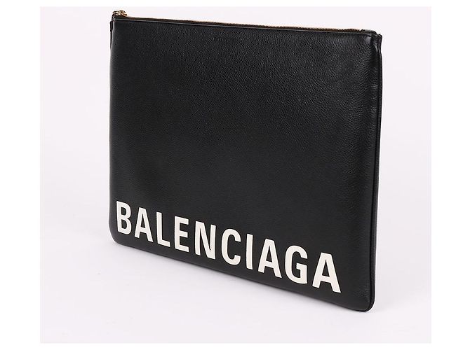 Balenciaga Clutch con tracolla larga e logo frontale Nero - vista 3