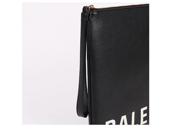 Balenciaga Clutch con tracolla larga e logo frontale Nero - vista 6