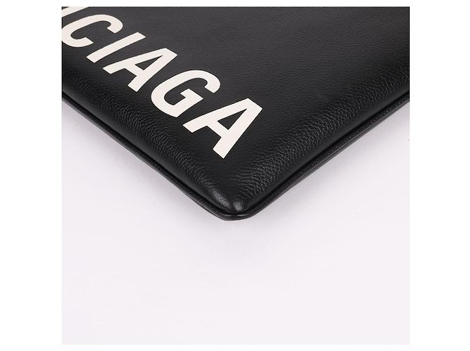 Balenciaga Clutch con tracolla larga e logo frontale Nero - vista 9