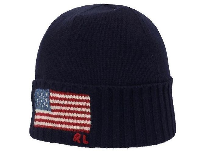Ralph Lauren Flag Strickmütze Schwarz - Ansicht 3