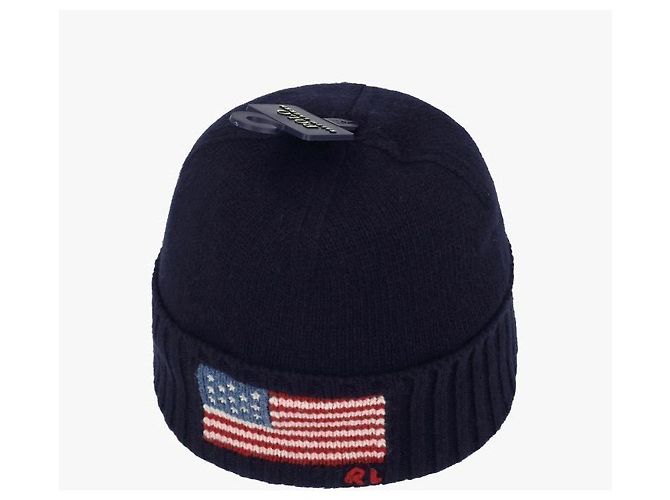 Ralph Lauren Flag Strickmütze Schwarz - Ansicht 8