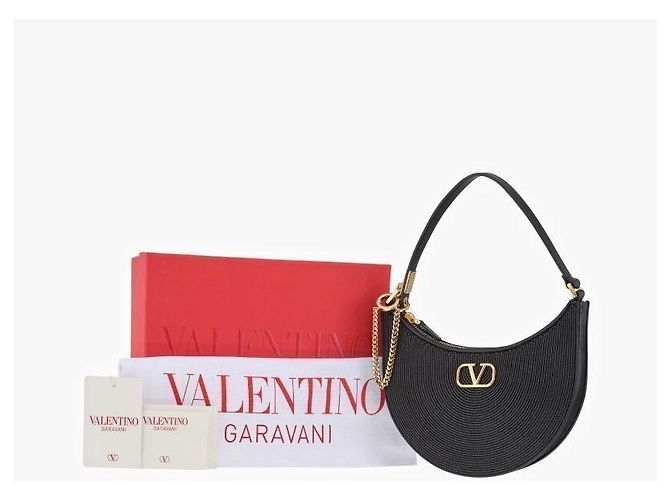 Valentino Borsa a tracolla hobo mini con logo Gancini Nero - vista 10