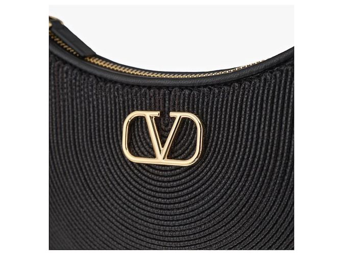 Valentino Borsa a tracolla hobo mini con logo Gancini Nero - vista 8