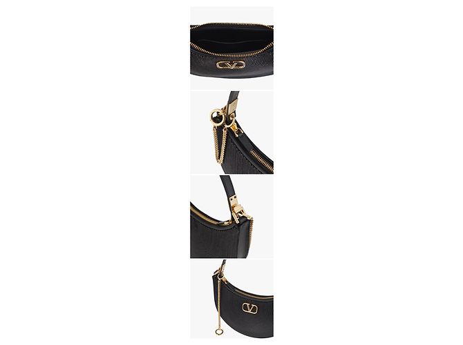 Valentino Borsa a tracolla hobo mini con logo Gancini Nero - vista 9
