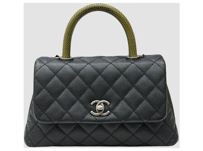 Chanel Serie di piccole borse verdi con manico in lucertola Verde - vista 2