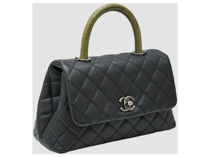 Chanel Serie di piccole borse verdi con manico in lucertola Verde - vista 8