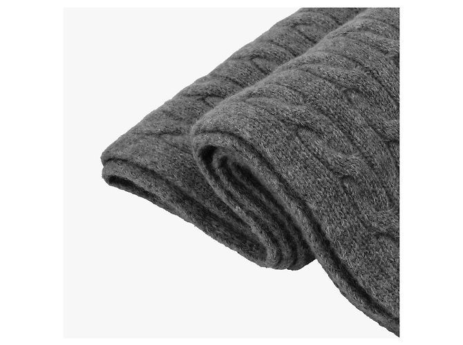Ralph Lauren Pony Cable Knit Scarf Brown - view 8
