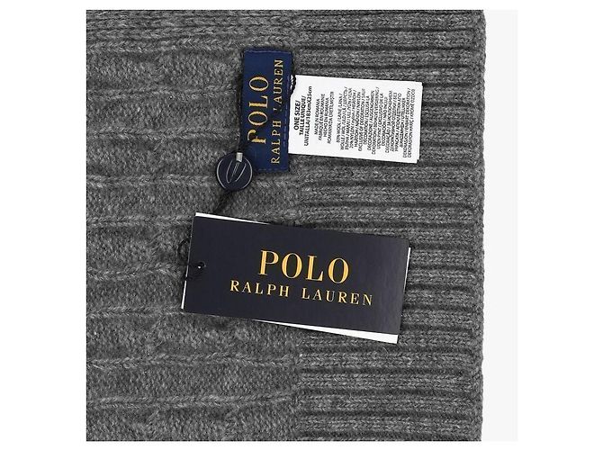 Ralph Lauren Pony Cable Knit Scarf Brown - view 9