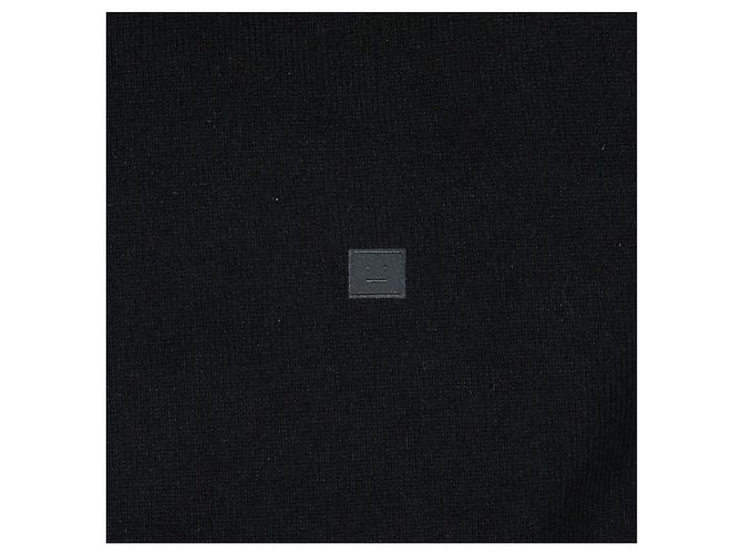 Acne Knit Face Logo Patch Knit Black - view 7