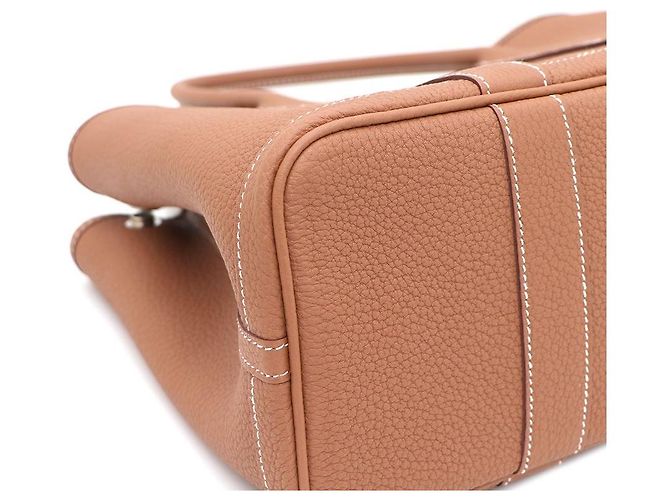 Hermès Set Borsa Tote Garden Party Gold e Twilly Marrone - vista 7