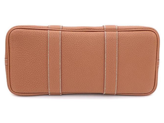 Hermès Set Borsa Tote Garden Party Gold e Twilly Marrone - vista 8