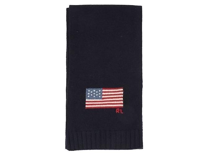 Ralph Lauren Flag Strickschal Schwarz - Ansicht 3