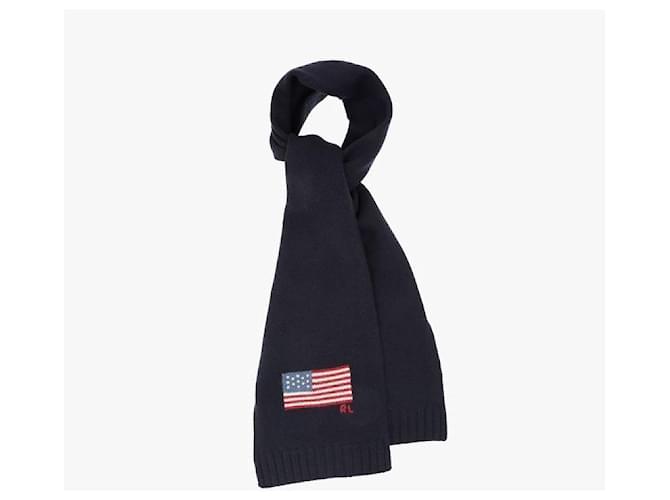 Ralph Lauren Flag Strickschal Schwarz - Ansicht 8