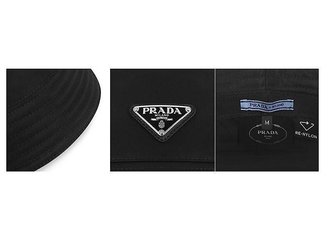 Prada Nylon-Bucket-Hat mit Dreieckslogo für Damen - Ansicht 10