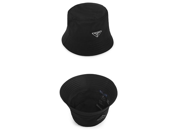 Prada Nylon-Bucket-Hat mit Dreieckslogo für Damen - Ansicht 8