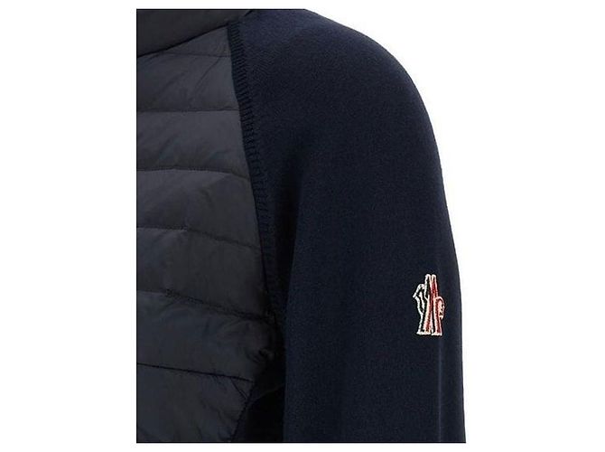 Moncler Layered Knit Zip-Up Jacke Navy Blau - Ansicht 4