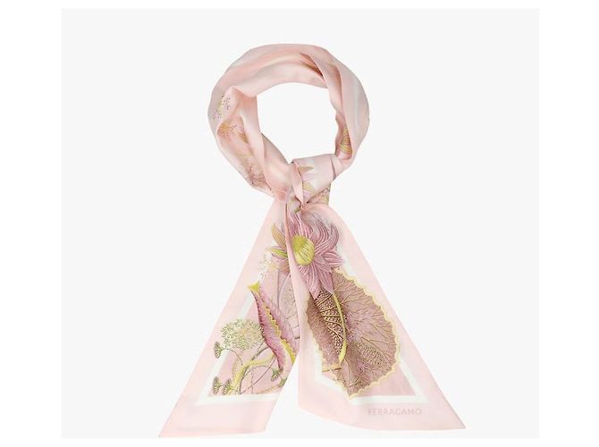 Salvatore Ferragamo Sciarpa in seta con stampa di ninfea da donna Multicolore - vista 7