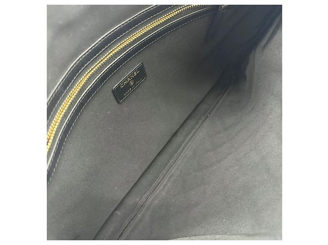 Chanel Clutch Caviar Gold Boy Large Nero - vista 7