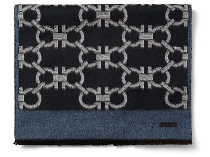 Salvatore Ferragamo Sciarpa in lana e cashmere con motivo jacquard per uomo Multicolore - vista 3