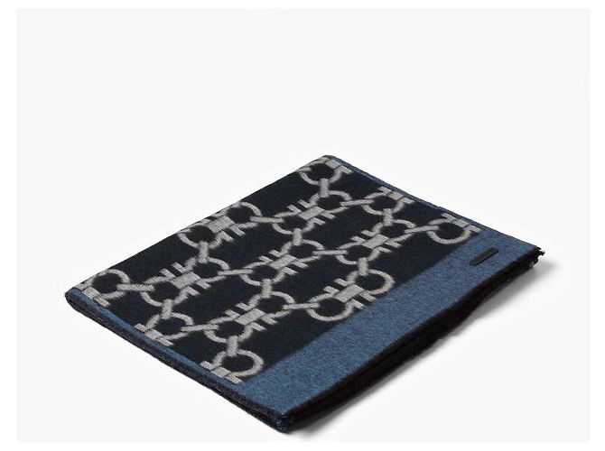 Salvatore Ferragamo Sciarpa in lana e cashmere con motivo jacquard per uomo Multicolore - vista 5
