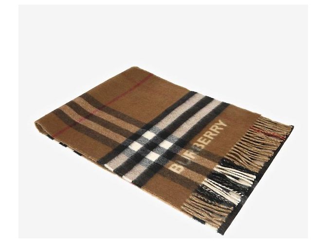 Burberry Sciarpa larga in cashmere a quadri con frange Marrone - vista 5