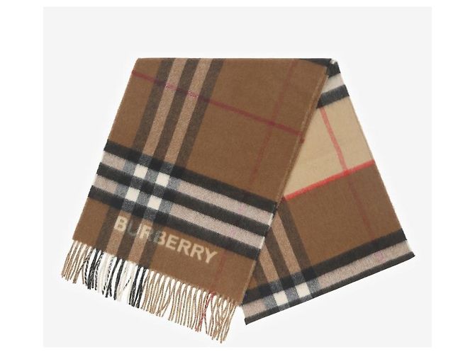 Burberry Sciarpa larga in cashmere a quadri con frange Marrone - vista 6