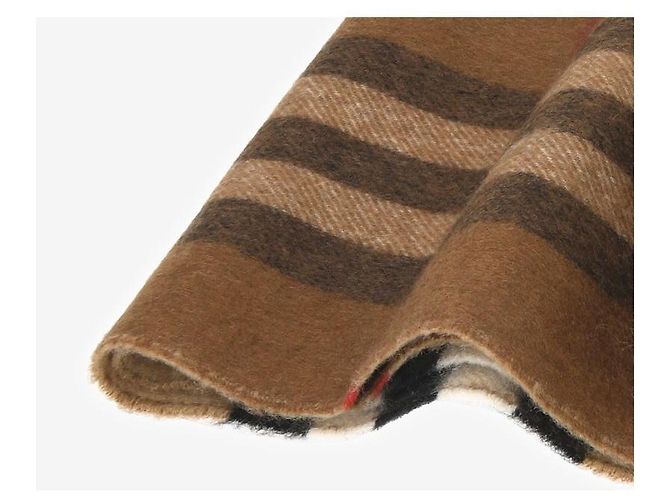 Burberry Sciarpa larga in cashmere a quadri con frange Marrone - vista 8