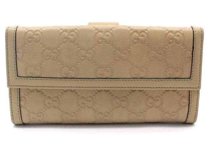 Gucci Portafoglio lungo beige con borchie logo GG Marrone - vista 2