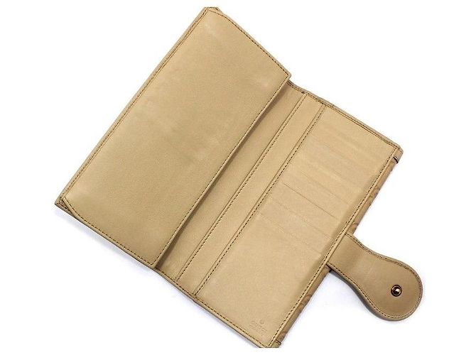 Gucci Portafoglio lungo beige con borchie logo GG Marrone - vista 3