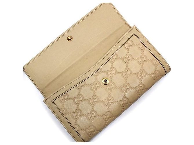 Gucci Portafoglio lungo beige con borchie logo GG Marrone - vista 4