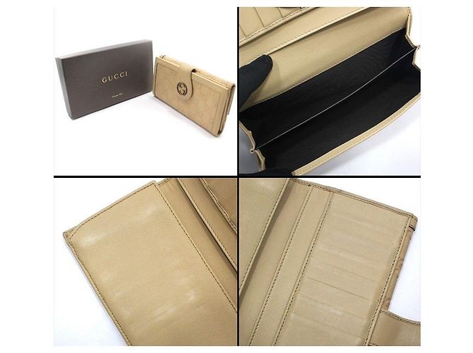 Gucci Portafoglio lungo beige con borchie logo GG Marrone - vista 5