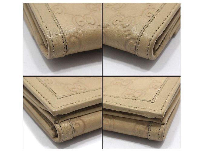 Gucci Portafoglio lungo beige con borchie logo GG Marrone - vista 7