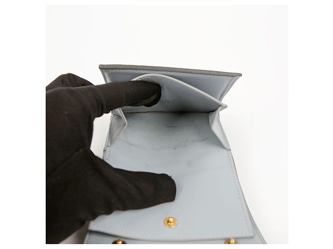 Céline Cartera tríptico de cuero gris Castaño - vista 7