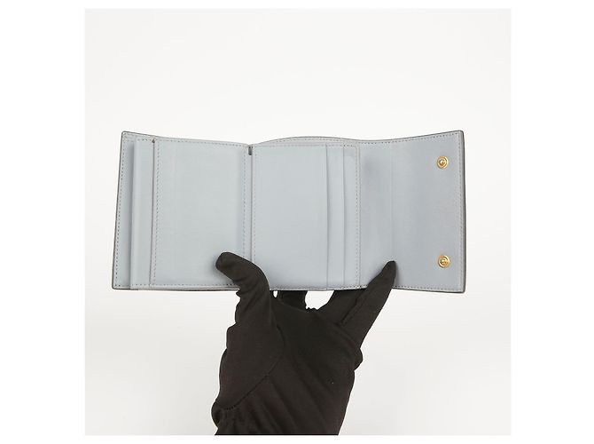 Céline Cartera tríptico de cuero gris Castaño - vista 8