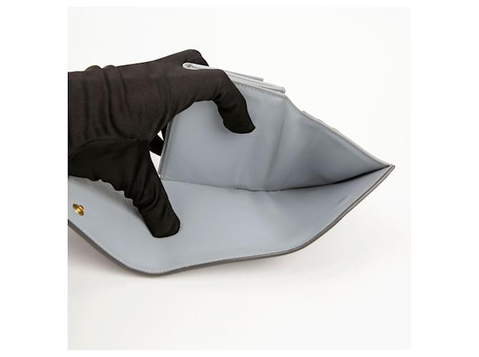 Céline Cartera tríptico de cuero gris Castaño - vista 9