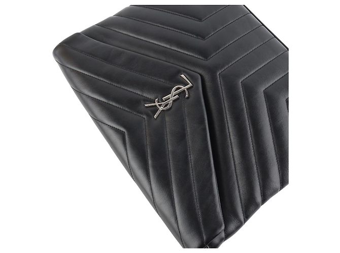 Saint Laurent Clutch Loulou Flap Matelassé Argento - vista 4